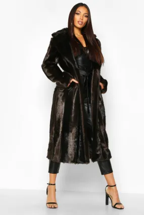 Longline Vintage Faux Fur Coat