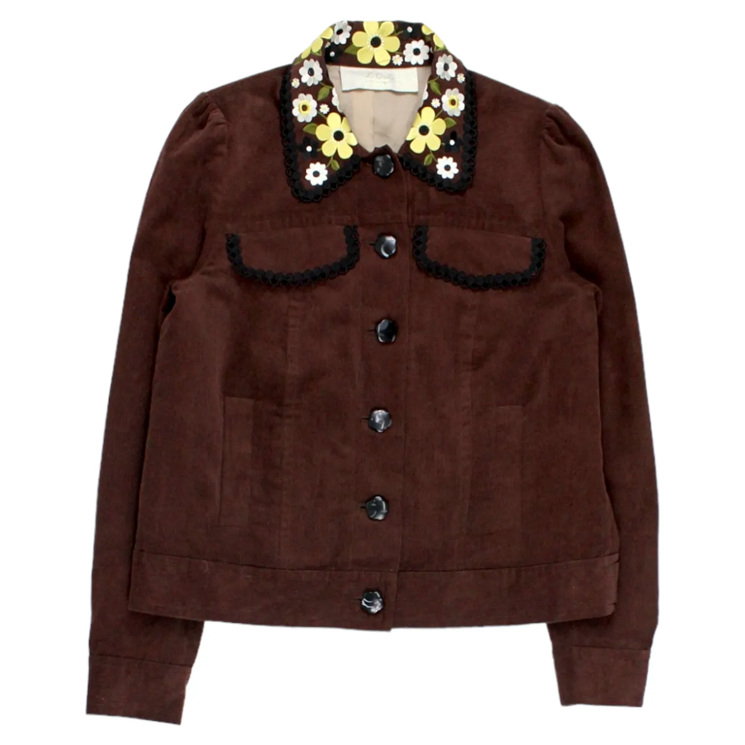 L'Orla By Orla Kiely Brown Corduroy Jean Style Jacket