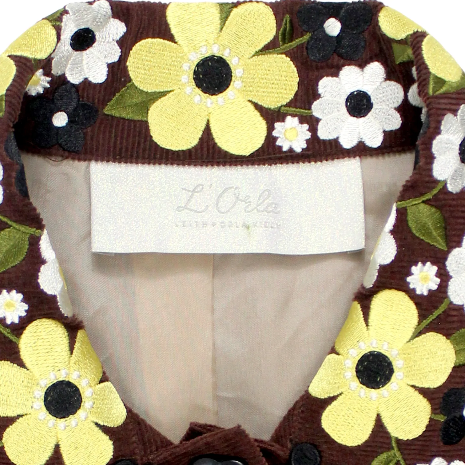 L'Orla By Orla Kiely Brown Corduroy Jean Style Jacket