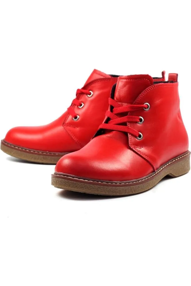 Lunar Claire II Red Leather Boot GLR014