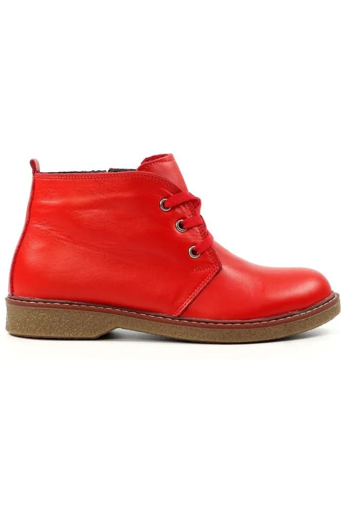 Lunar Claire II Red Leather Boot GLR014