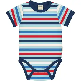 Maxomorra Ice Stripe Short Sleeved Bodysuit