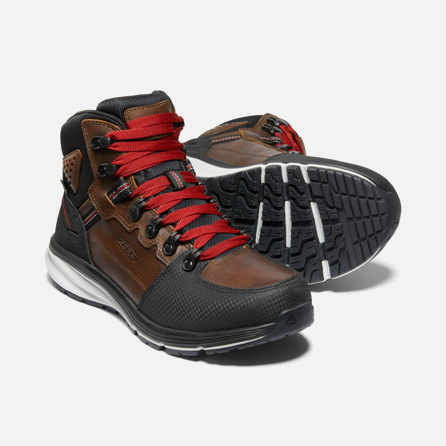 Men's Red Hook Mid Waterproof Soft Toe Boot in Tobacco/Black