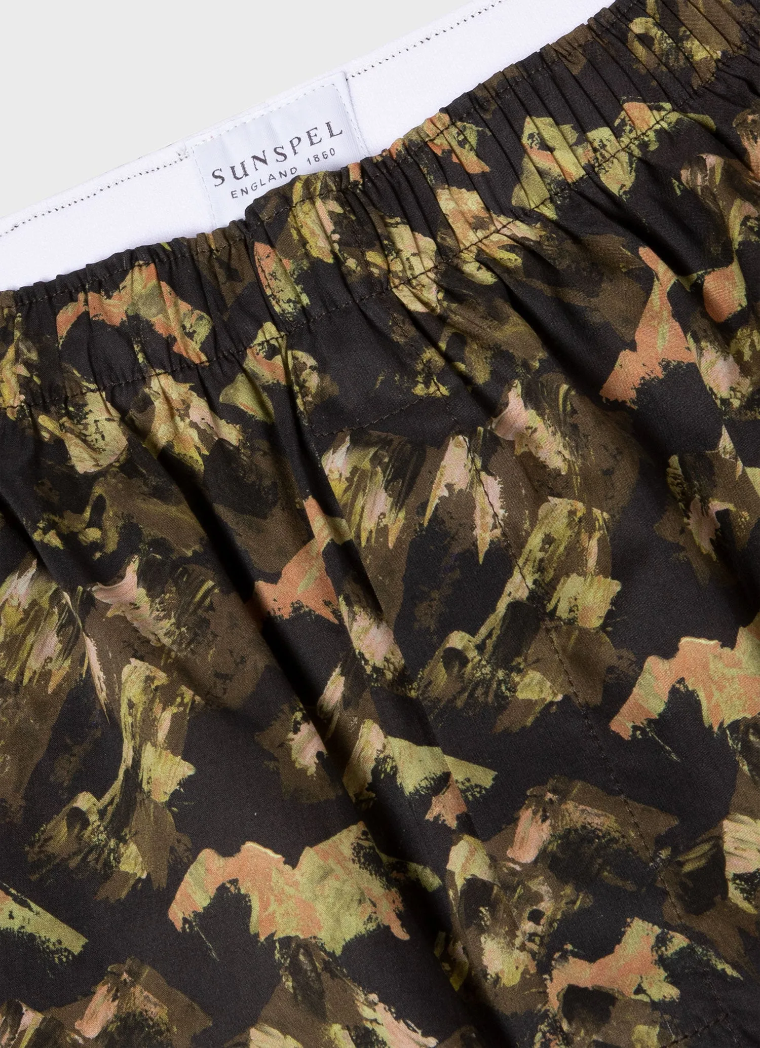 Men's Classic Boxer Shorts in Liberty Fabric Green Mount Olympus