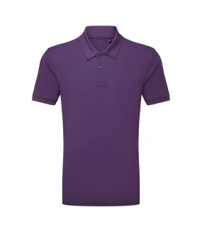 Mens glacier tech polo shirt purple Asquith & Fox