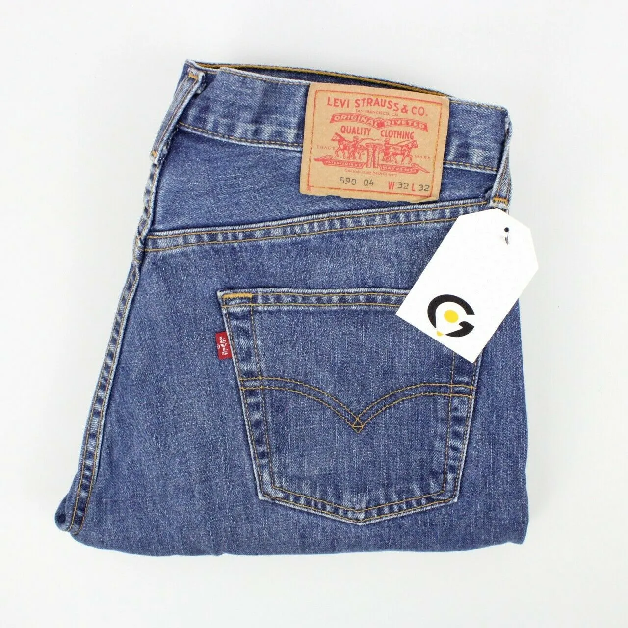 Mens LEVIS 590 Jeans Mid Blue | W32 L32