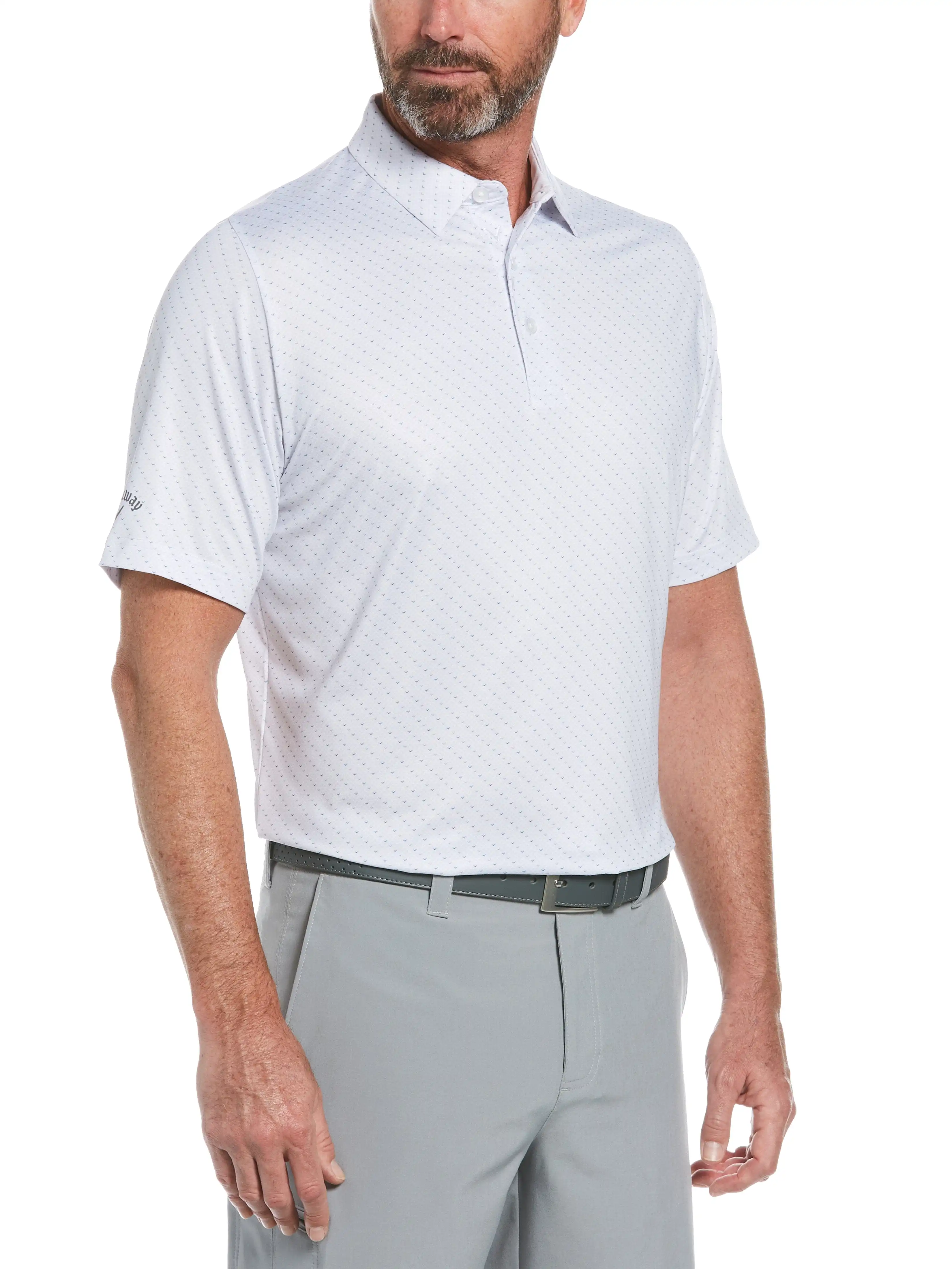 Mens Swing Tech Allover Chevron Polo