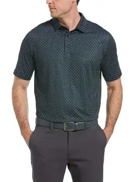 Mens Swing Tech Allover Chevron Polo