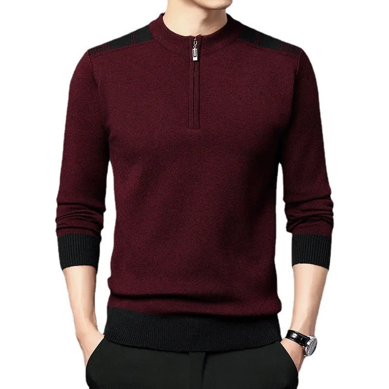 Men's Thickened Knitting Casual Half Zip Sweater