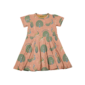 Meyadey Peafowl Parade Short Sleeved Circle Dress