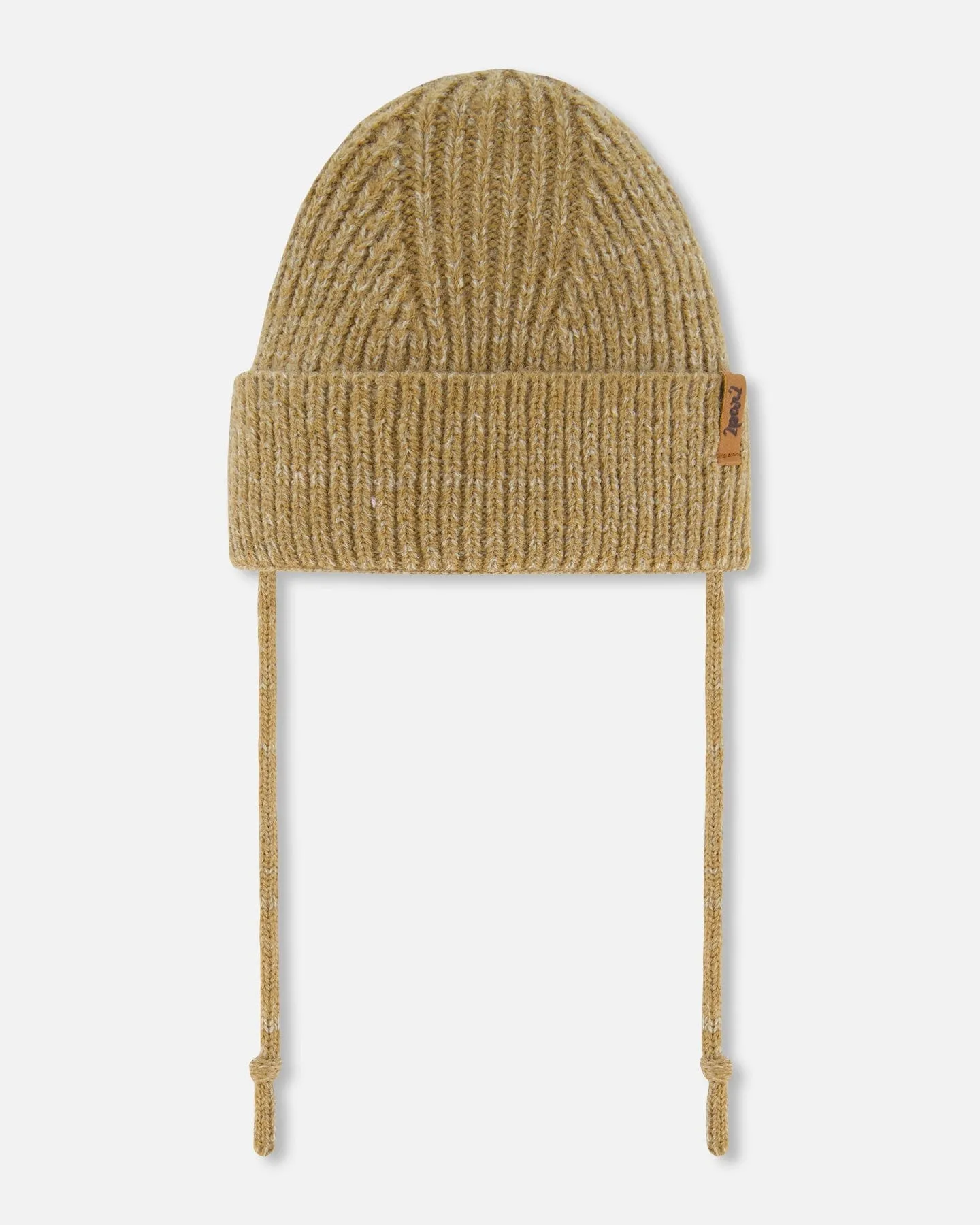 Mid-Season Knit Hat With Strings Taupe