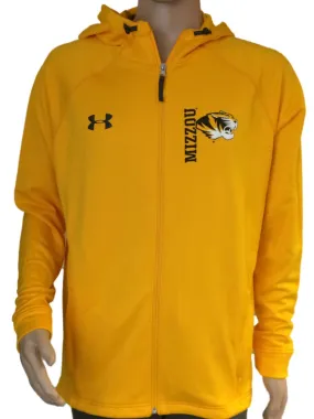 Missouri Tigers Under Armour Coldgear Yellow Full Zip Hooded Jacket (L)