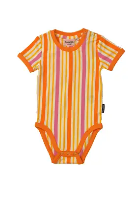 Moromini Orange Stripe Short Sleeved Bodysuit