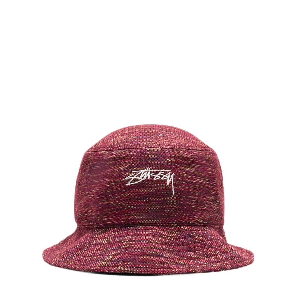 MULTI COLOR KNIT BUCKET HAT Red