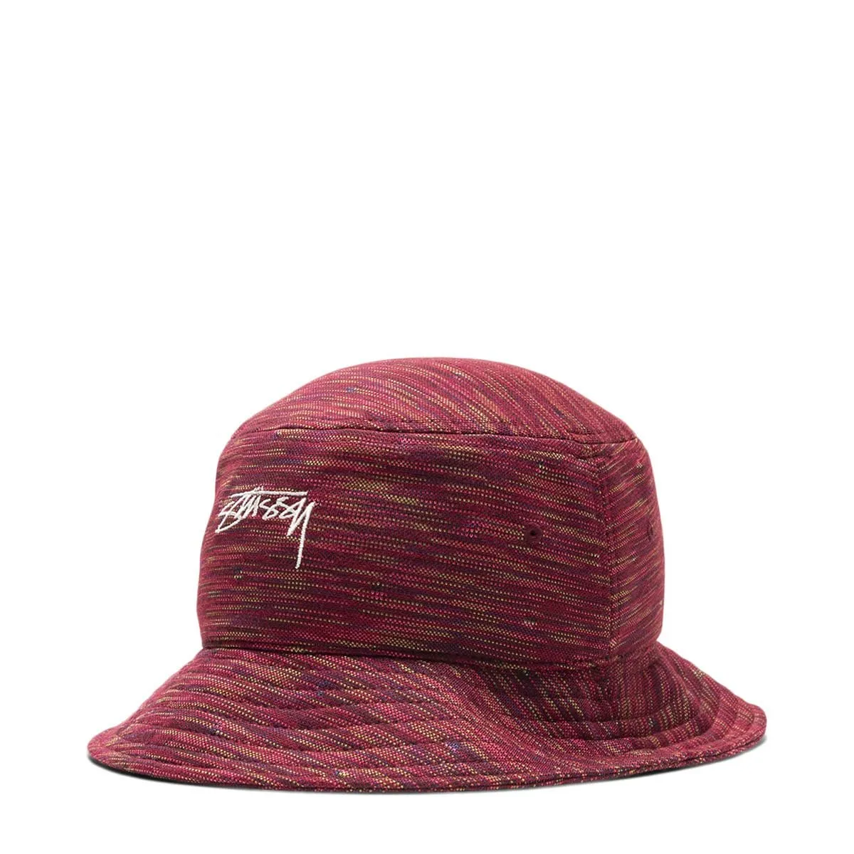 MULTI COLOR KNIT BUCKET HAT Red