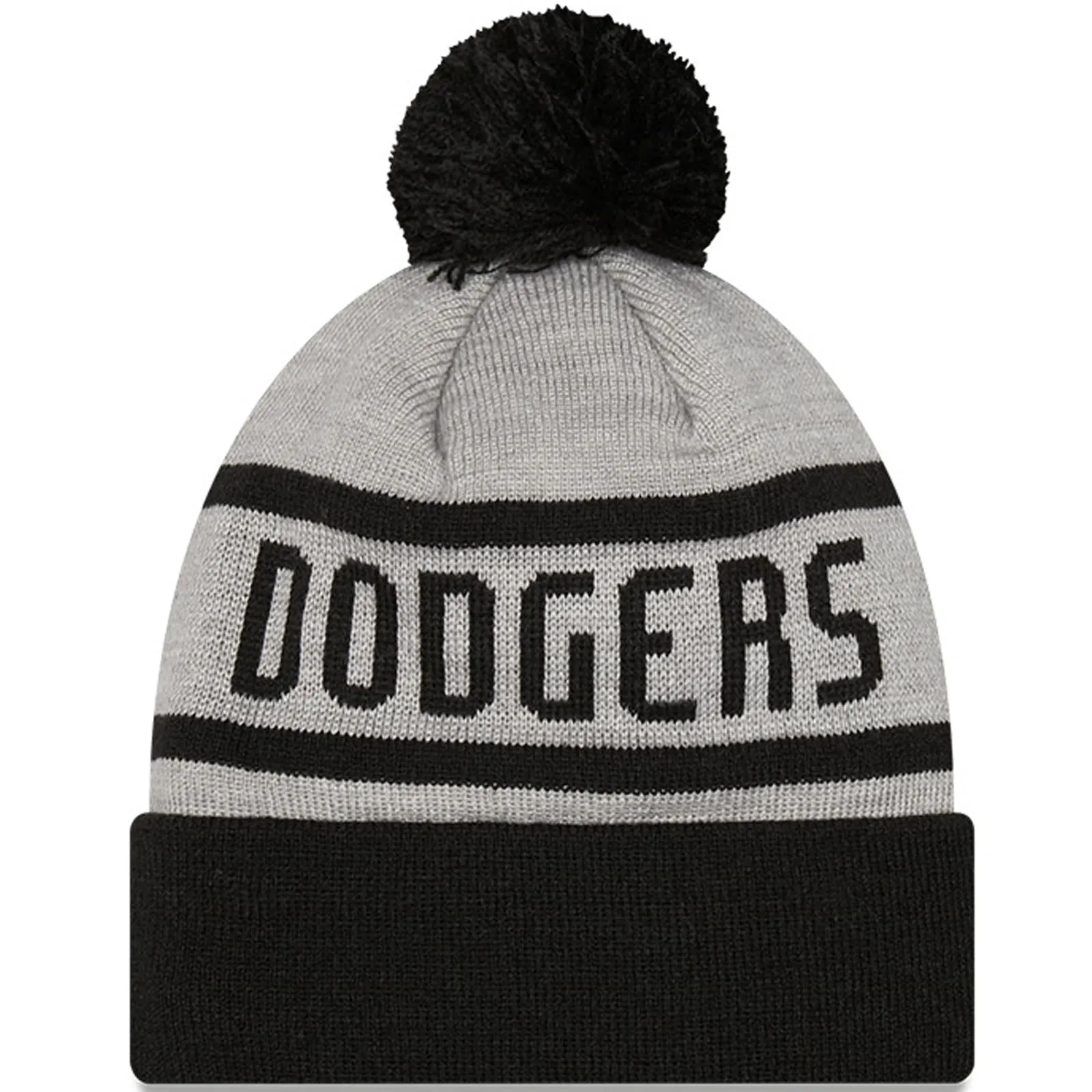 New Era Mens Los Angeles Dodgers MLB Cuffed Sideline Bobble Hat - Grey