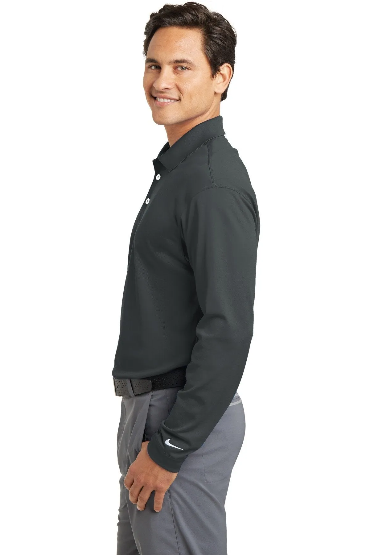 Nike Long Sleeve DriFIT Stretch Tech Polo 466364 Anthracite [Horton Group]