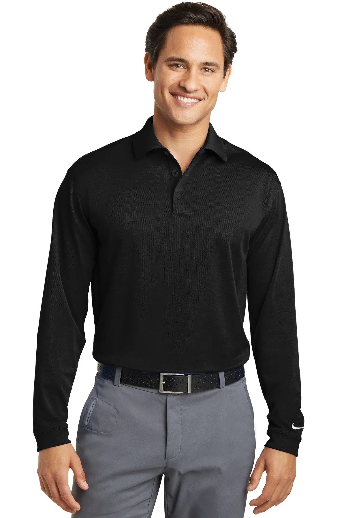 Nike Long Sleeve DriFIT Stretch Tech Polo 466364 Black [GPS]