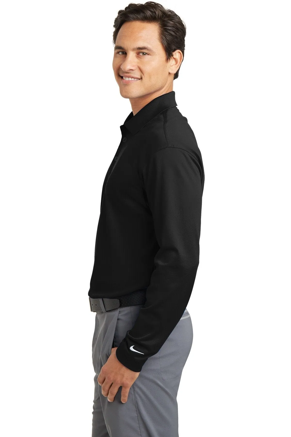 Nike Long Sleeve DriFIT Stretch Tech Polo 466364 Black [GPS]