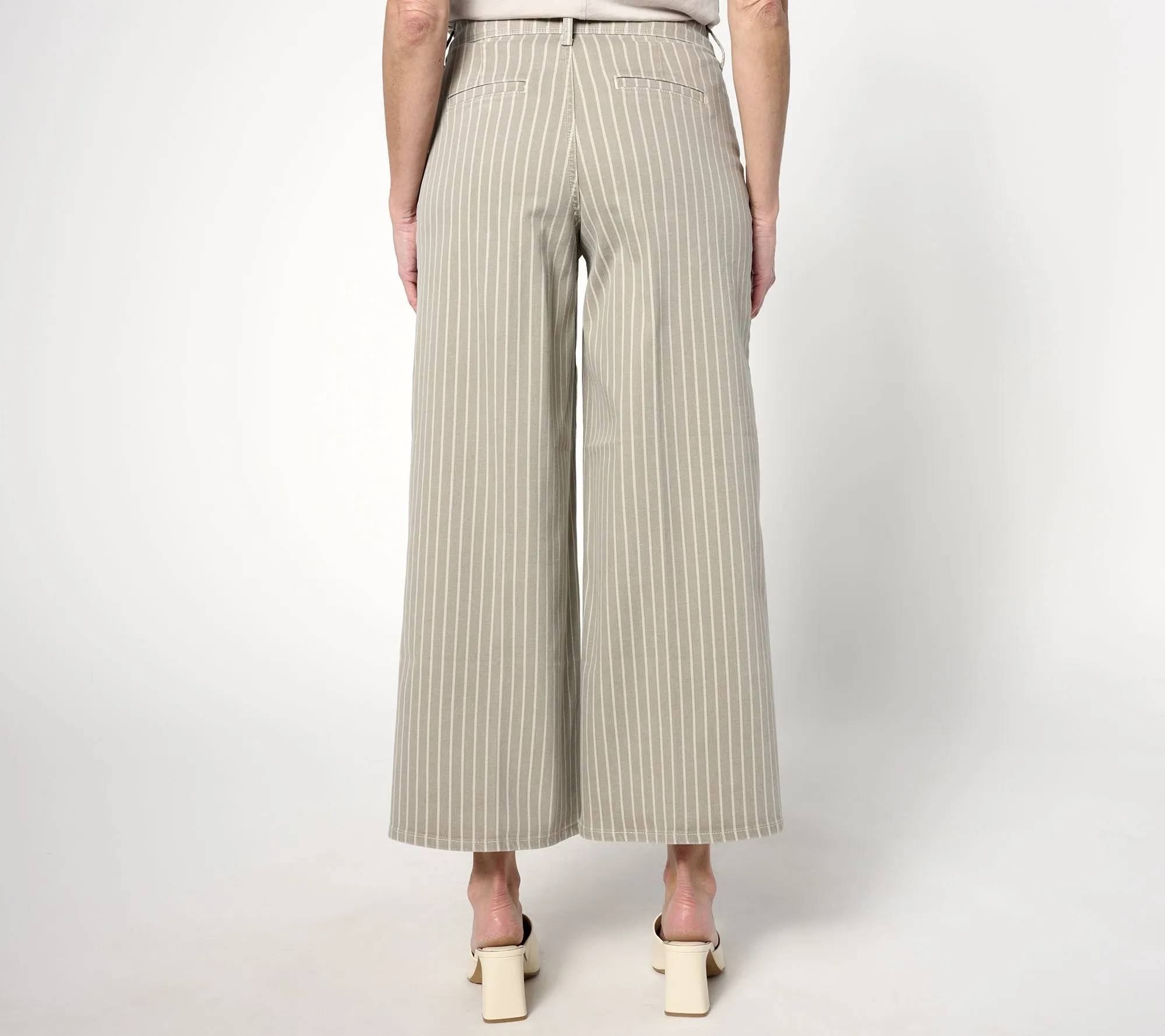 NYDJ High Rise Mona Wide Leg Trouser w/ Tab- BoardwalkStripe