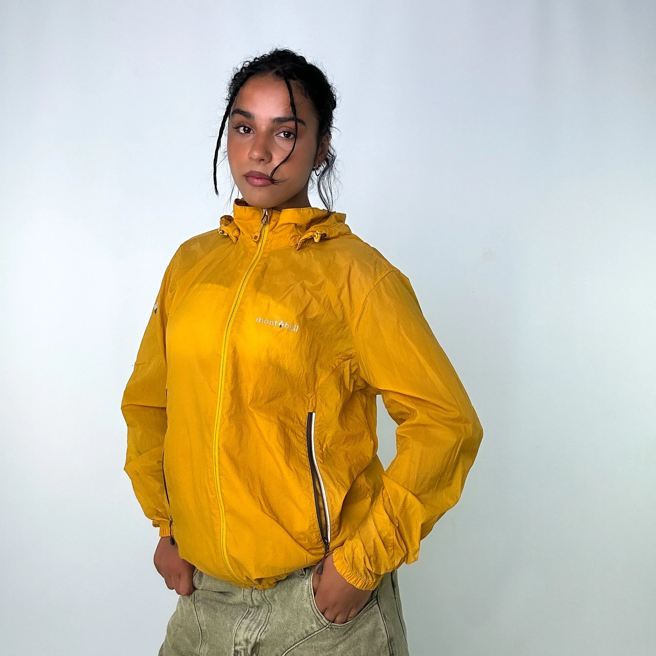 Orange 90s Montbell Light Rain Jacket (XL)