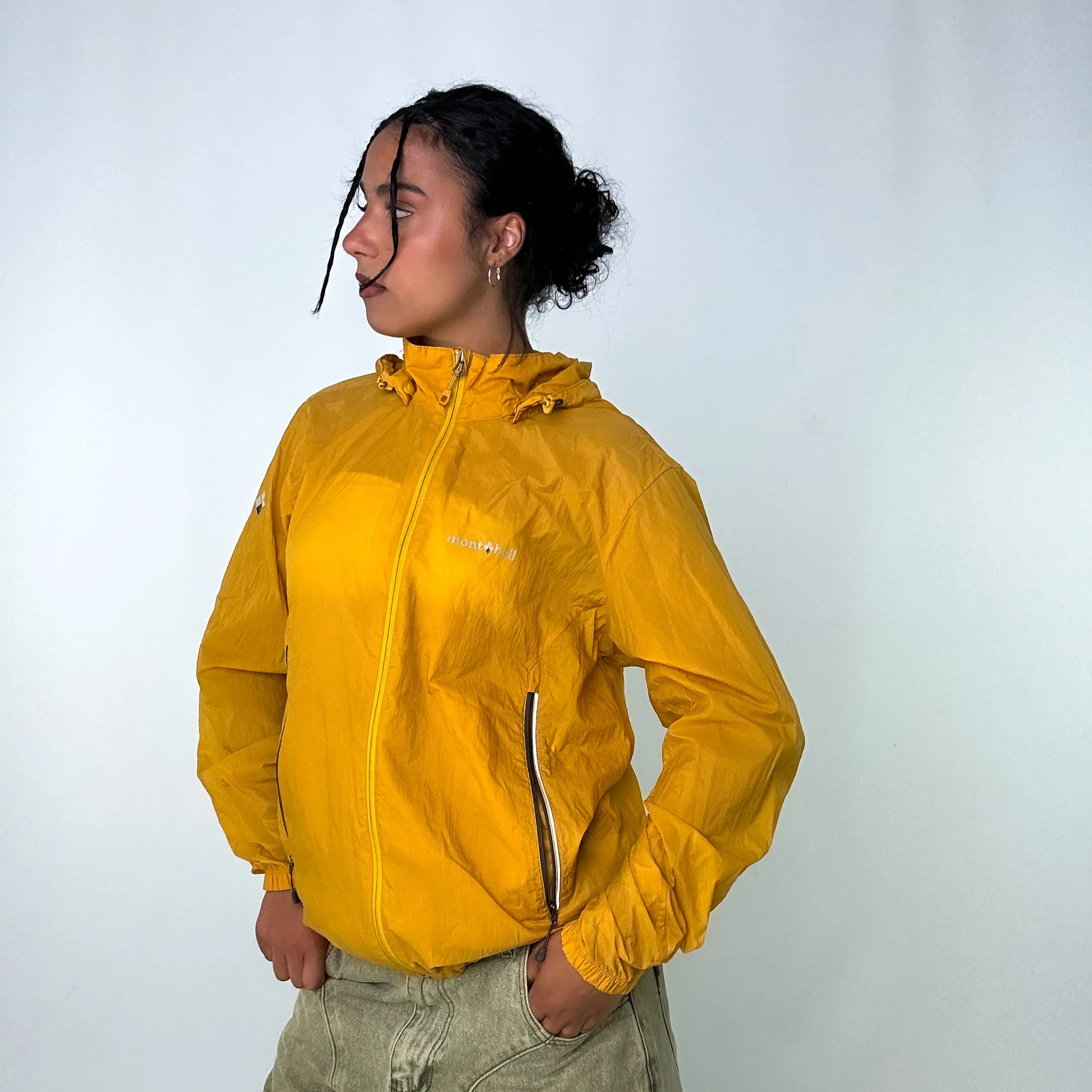 Orange 90s Montbell Light Rain Jacket (XL)