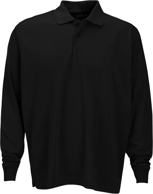 OUTLET-Vansport Omega Long Sleeve Solid Mesh Tech Polo