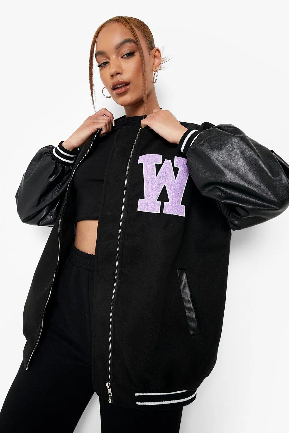 Oversized Varsity Bomber Jacket