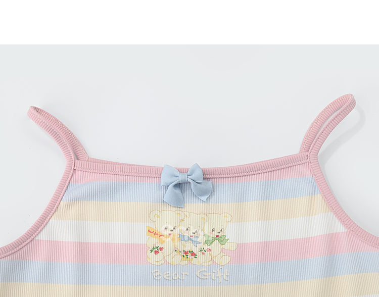 Pastel Rainbow Spaguetty Straps Bears Top ON630