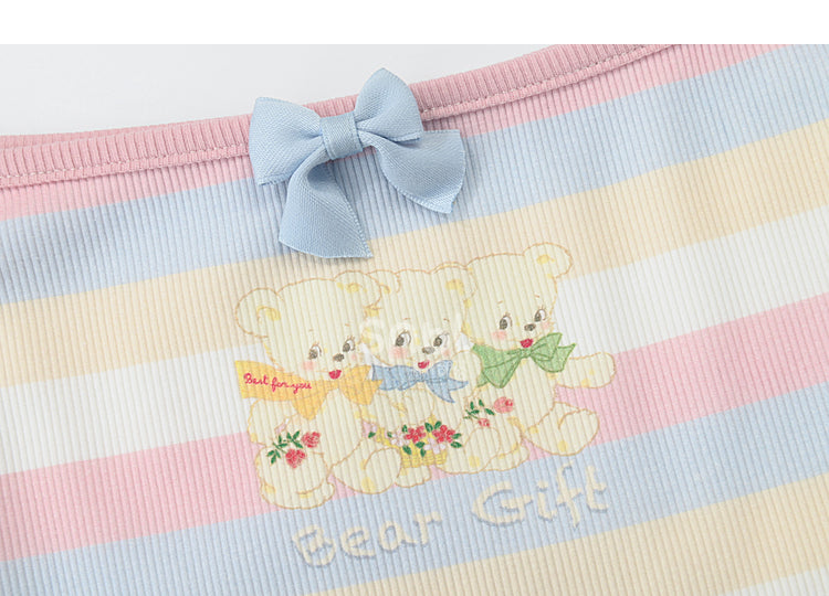 Pastel Rainbow Spaguetty Straps Bears Top ON630