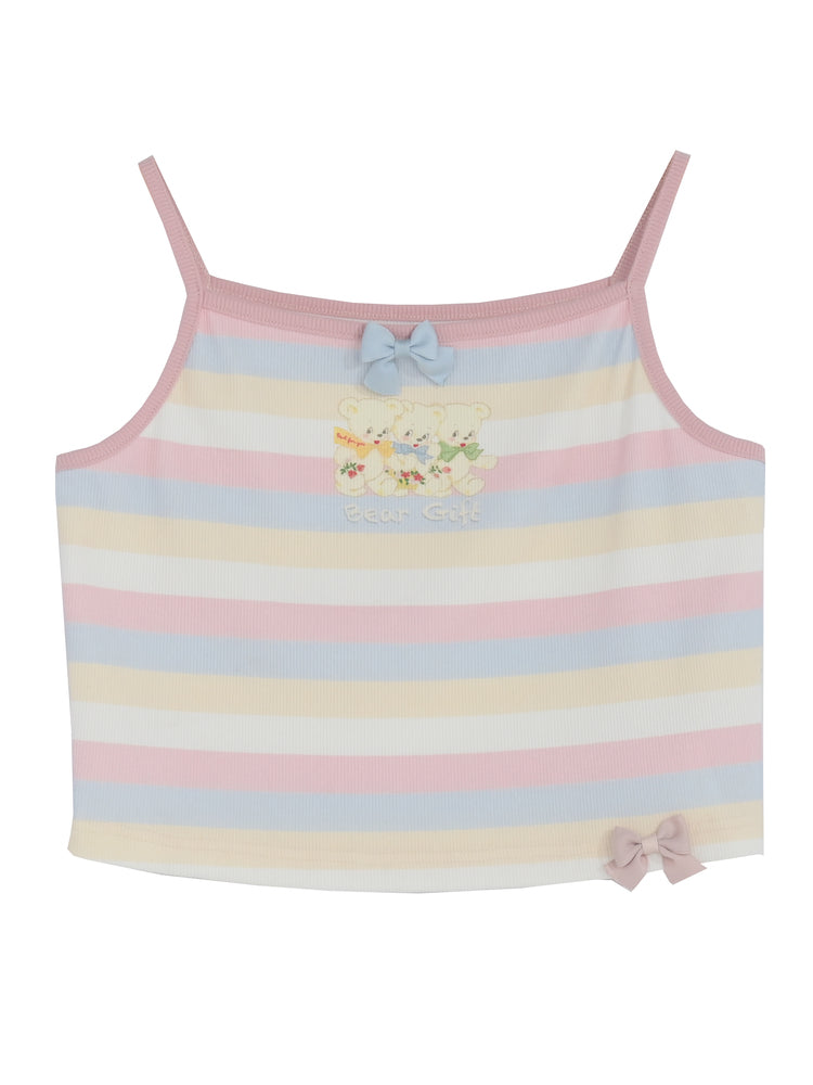 Pastel Rainbow Spaguetty Straps Bears Top ON630