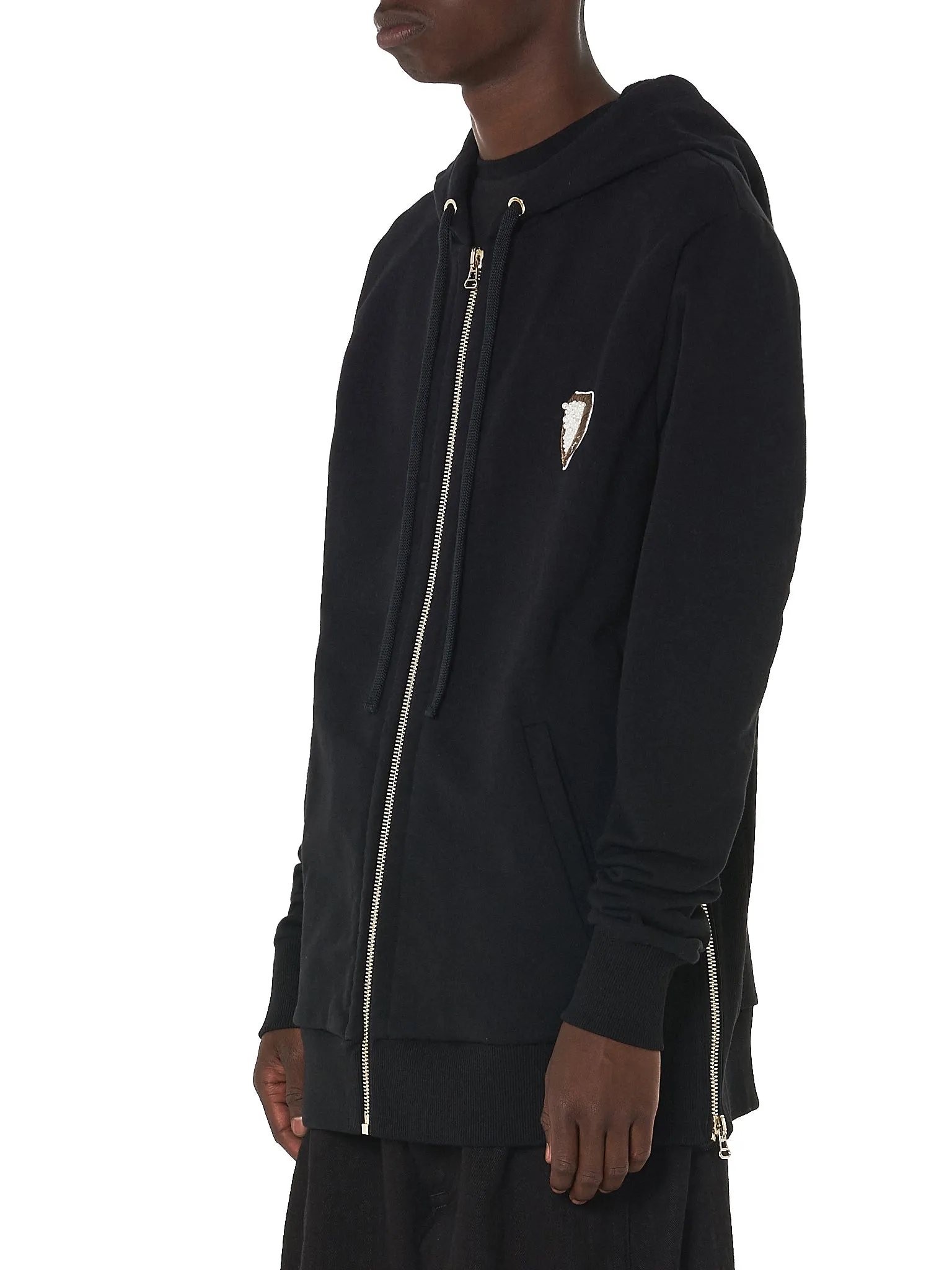 Pearl Crest Hooded Logo Sweater (NMS18204-BLACK)