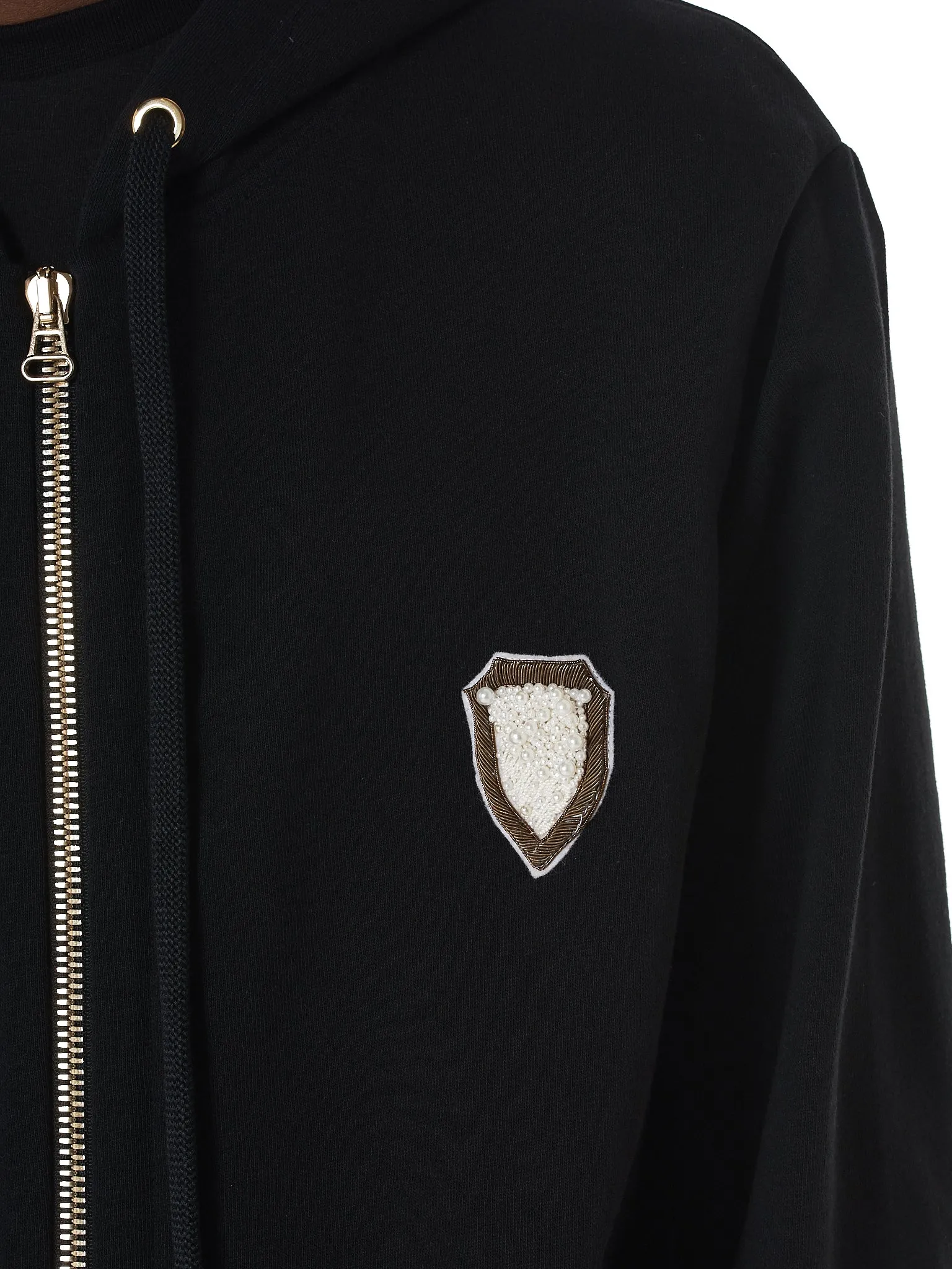 Pearl Crest Hooded Logo Sweater (NMS18204-BLACK)