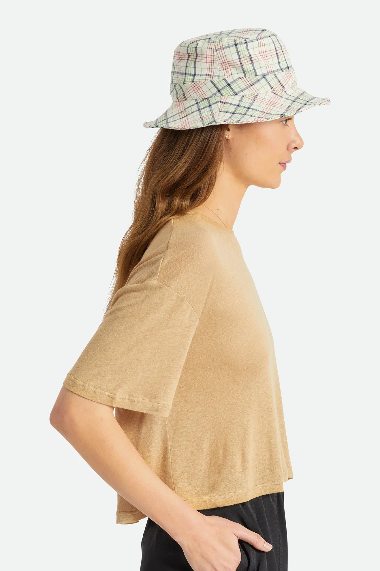 Petra Packable Bucket Hat - Dove Plaid