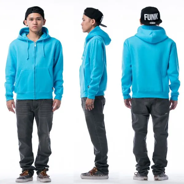 Plain Colored Zip Up Hoodie for Men - Cotton