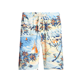 Polo Ralph Lauren 9-Inch Tropical-Print Terry Short (Hawaiian Beach Bazaar)