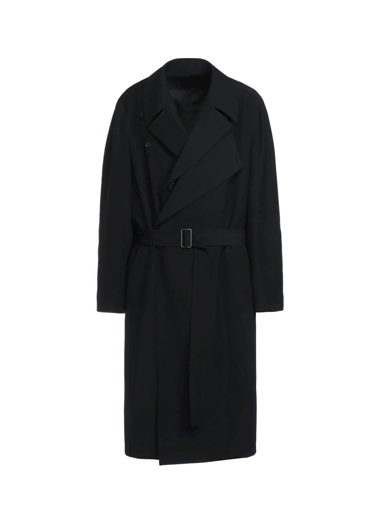 POLYESTER GABARDINE DOUBLE-BREASTED COAT WITH DOUBLE-TAILORED LEFT FRONT