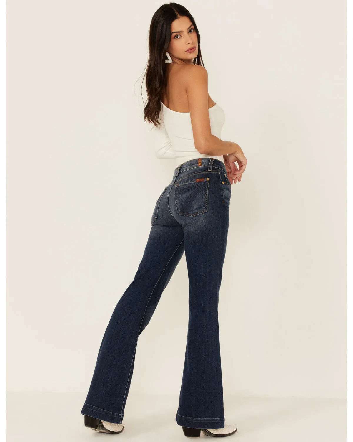 Product Name:  7 For All Mankind Women's Medium Melrose Tailorless Dojo Wide Trouser Leg Jeans