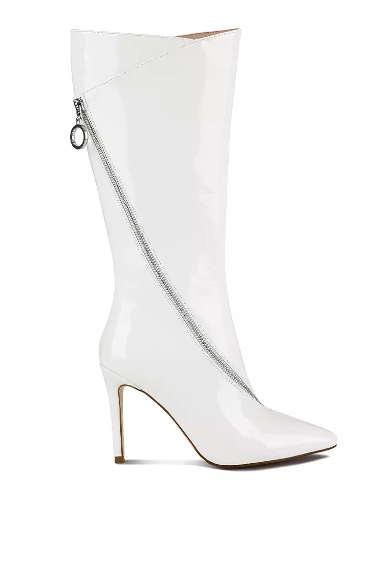 Rag & CO. TSAROH Zip Around Calf Boot In White