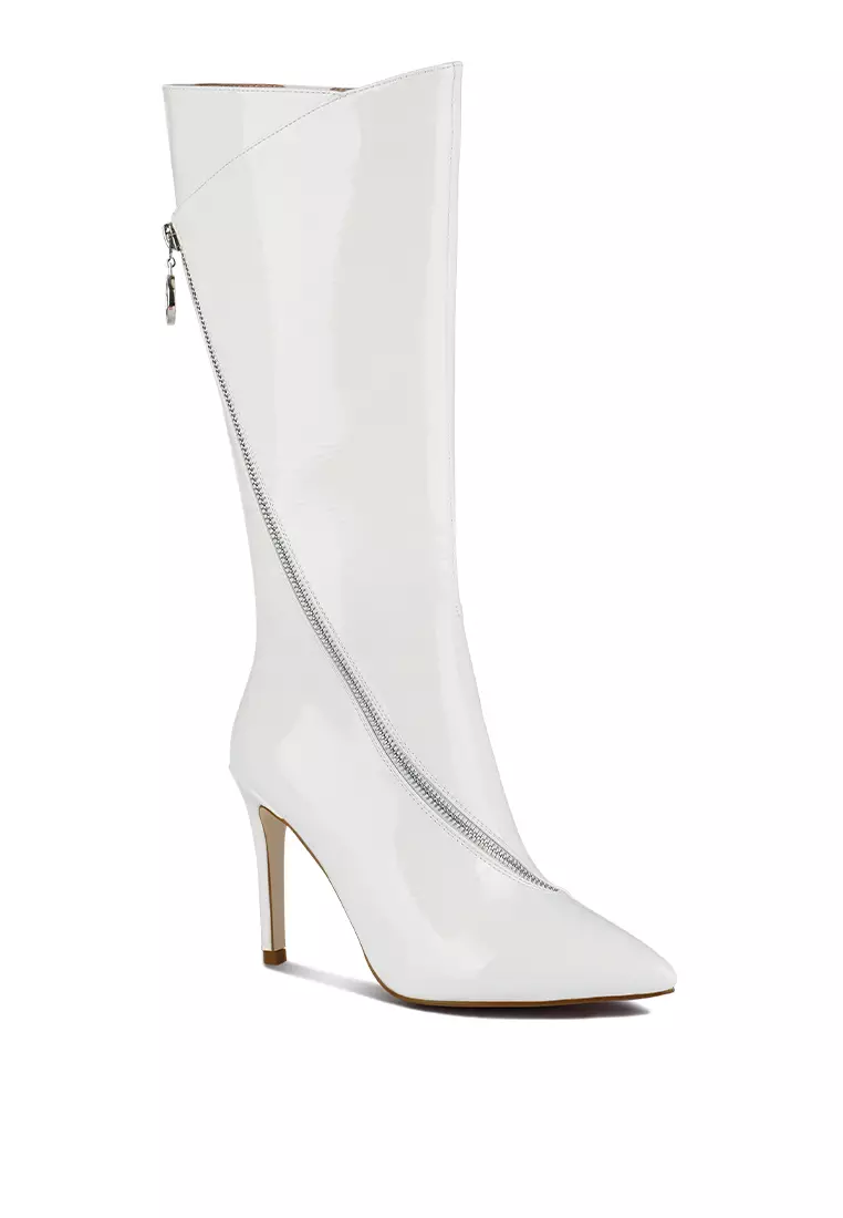 Rag & CO. TSAROH Zip Around Calf Boot In White