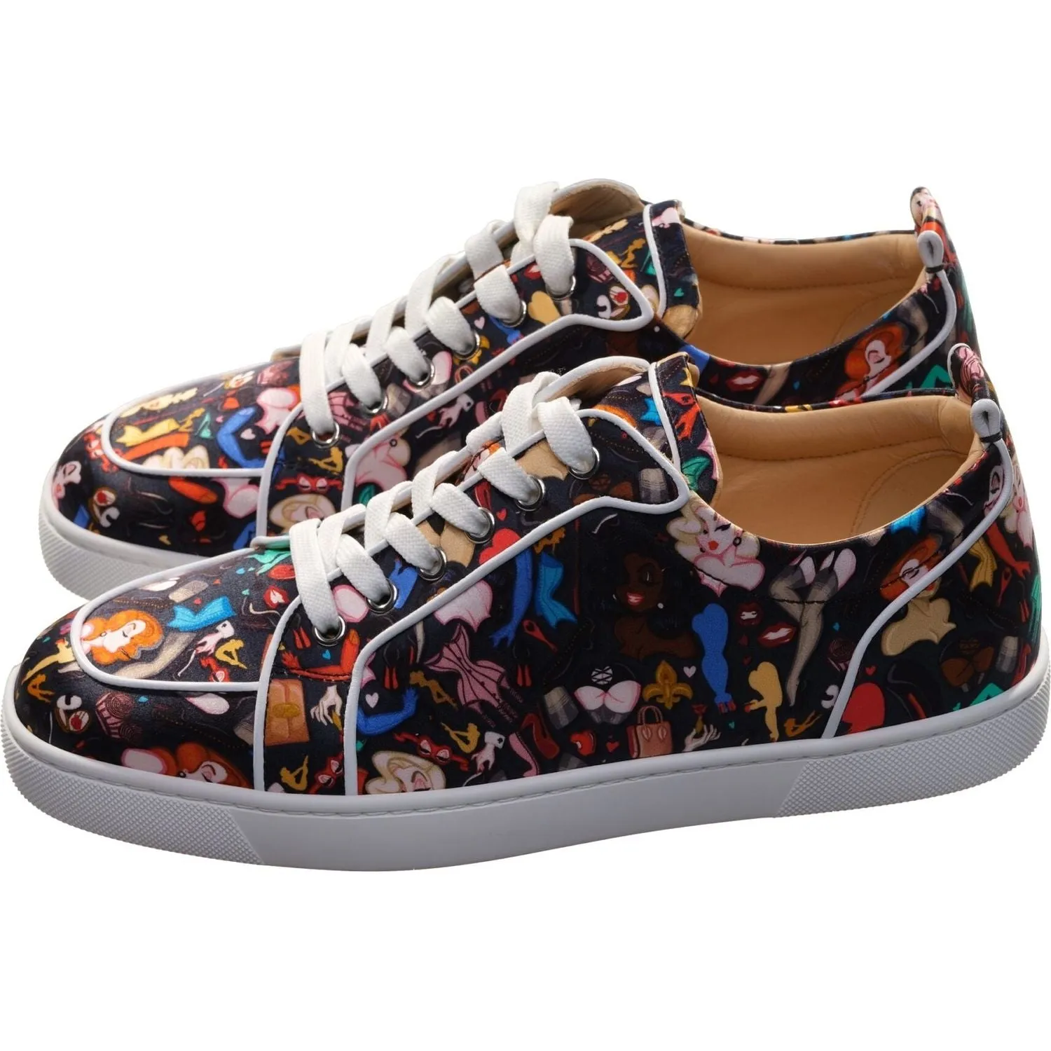 Rantulow Orlato Flat Crepe Satin Multicolour Limited Edition Dr Bored Print Sneakers