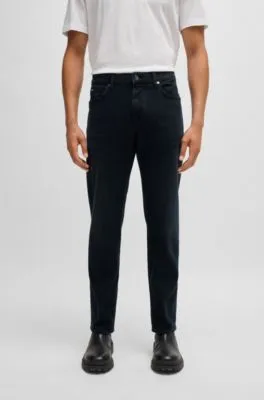 Regular-fit jeans in blue-black super-soft denim