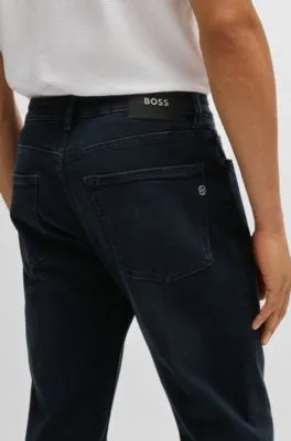 Regular-fit jeans in blue-black super-soft denim