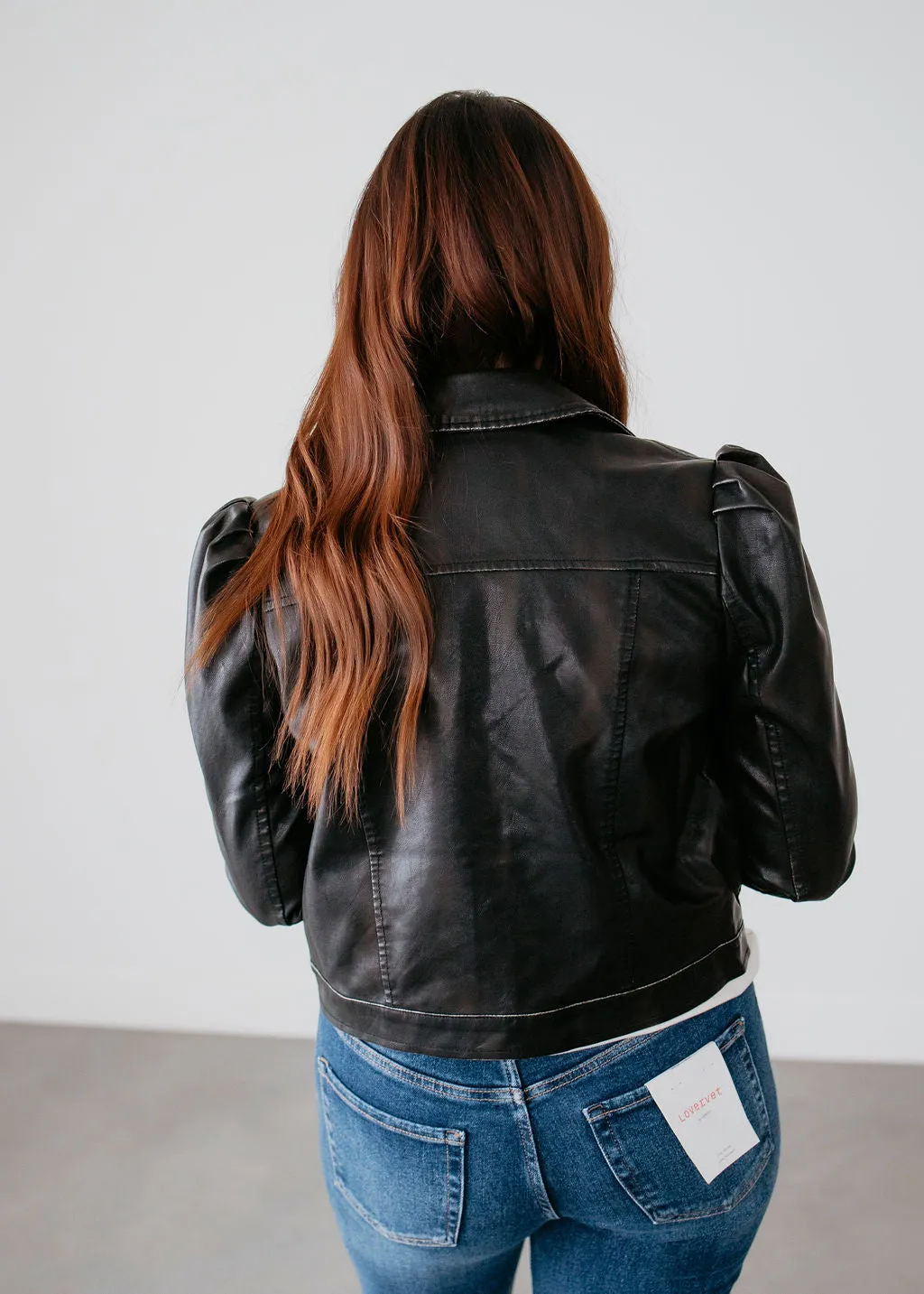 Rena Faux Leather Puff Sleeve Jacket