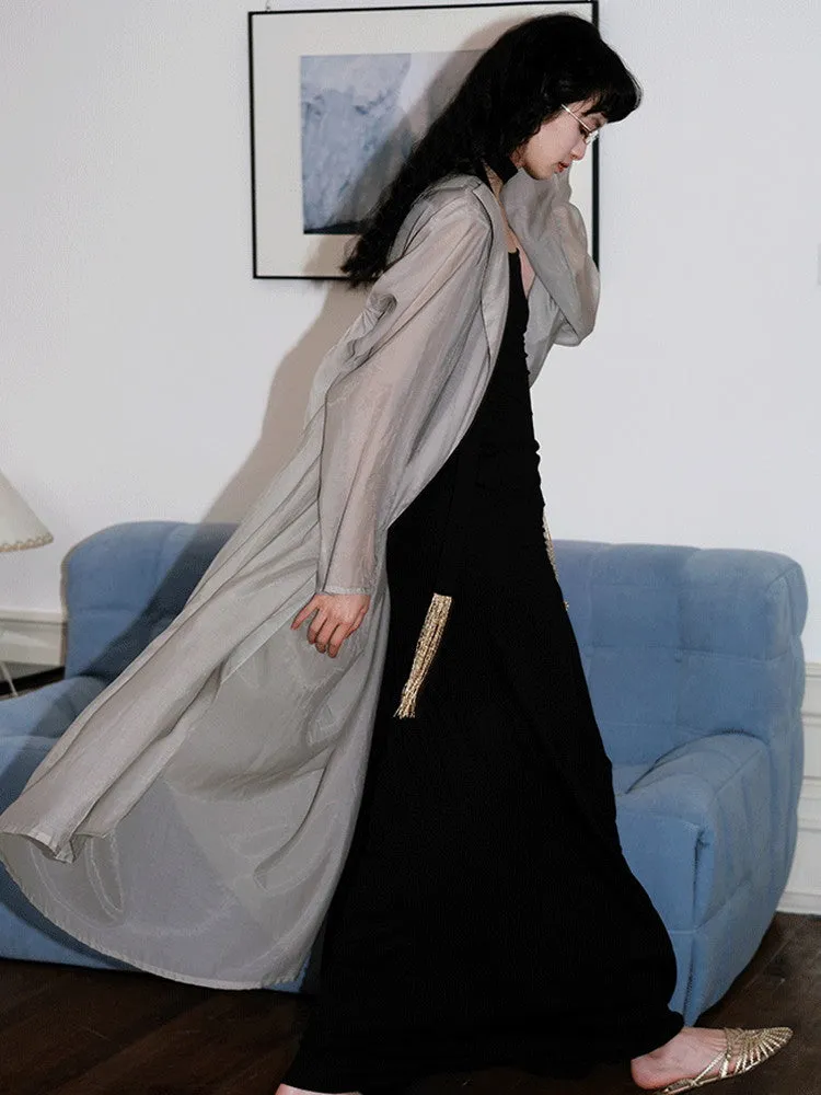 Sheer Loose Chic Nichi Long-Coat Long-Cardigan