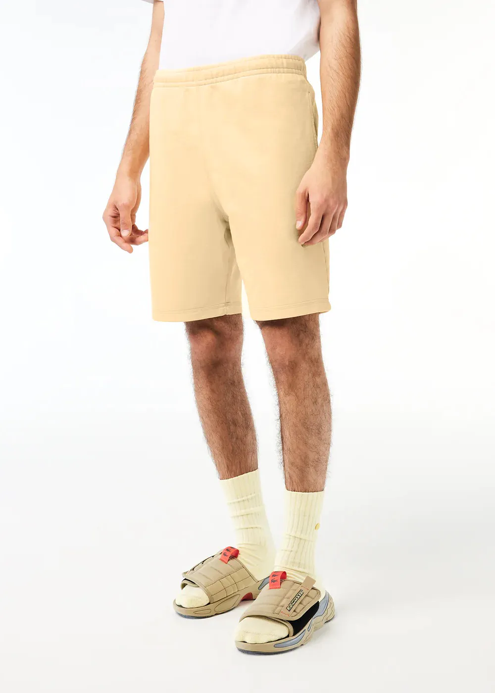 Short Lacoste en molleton logo jaune