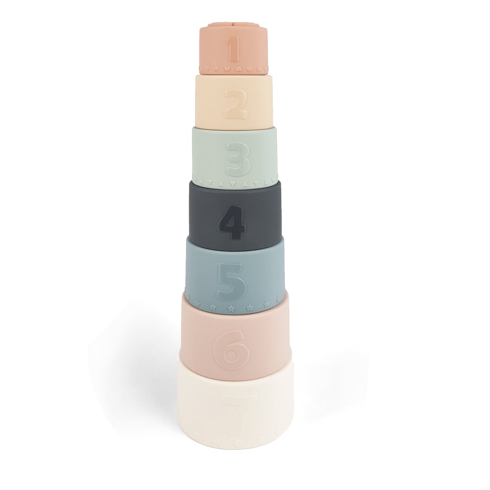 Silicone Baby Stacking Cups Bath & Beach — Pastel