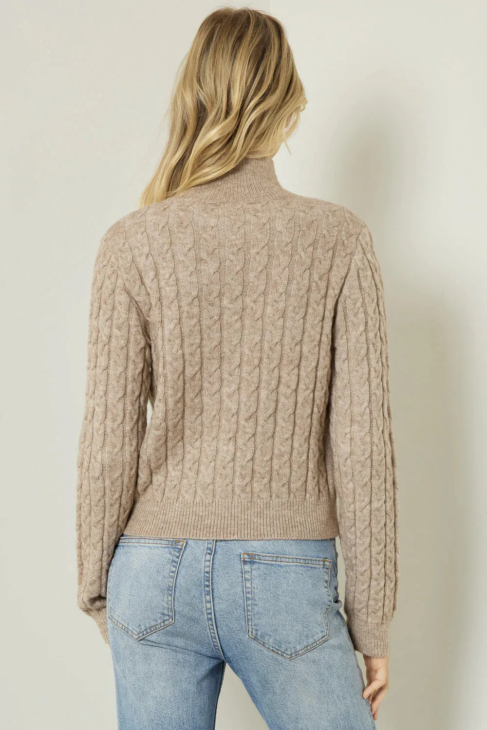 Simplicity Taupe Cable Knit Sweater