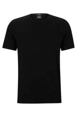 Slim-fit short-sleeved T-shirt in mercerized cotton