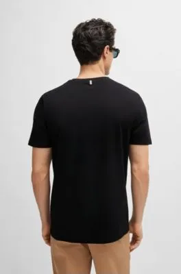 Slim-fit short-sleeved T-shirt in mercerized cotton